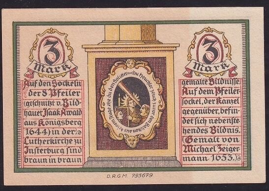 Almanya 3 Mark Notgeld 1920 Çil