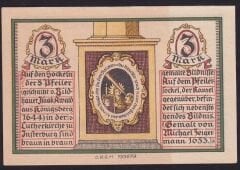 Almanya 3 Mark Notgeld 1920 Çil