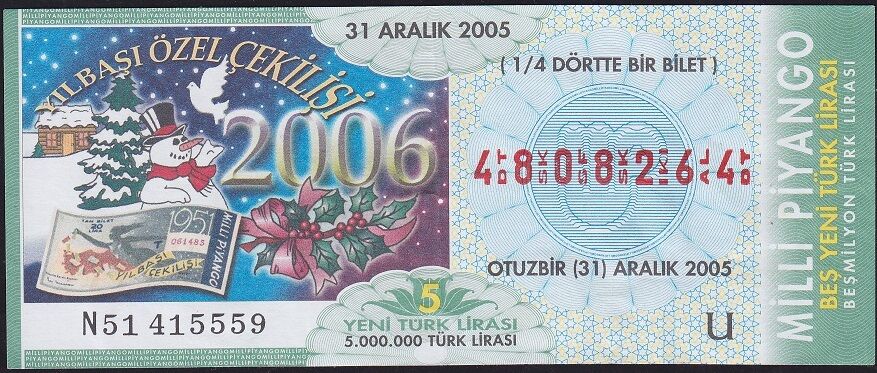 2005 31 Aralık Çeyrek Bilet - U Serisi