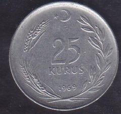 1969 YILI 25 KURUŞ