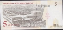 8.Emisyon 5 YTL D56 733333 Çil