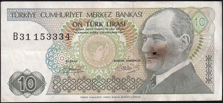 7.Emisyon 1.Tertip 10 Lira B31 153334 Haliyle
