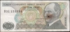 7.Emisyon 1.Tertip 10 Lira B31 153334 Haliyle