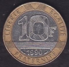 Fransa 10 Frank 1990