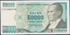 7.Emisyon 2.Tertip 50000 Lira L73 888778 Çilaltı Çil