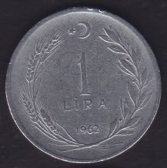 1962 Yılı 1 Lira Ters
