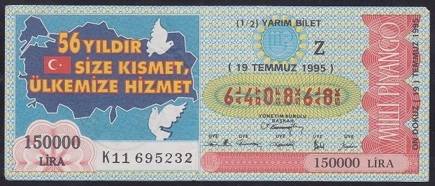 1995 19 TEMMUZ YARIM BİLET