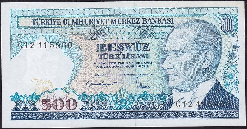 7.Emisyon 2.Tertip 500 Lira C12 415860 Çil