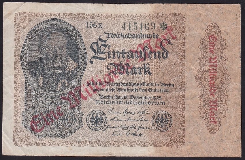 ALMANYA 1 MİLYAR MARK  1923 ÇOK TEMİZ +