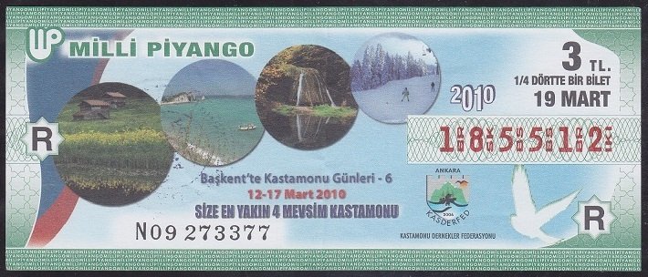 2010 19 MART ÇEYREK BİLET - R SERİSİ