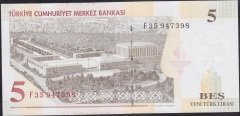 8.Emisyon 5 YTL F35 947398 Çil