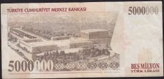 7.Emisyon 5 000 000 Lira F64 871248 Çok Temiz+