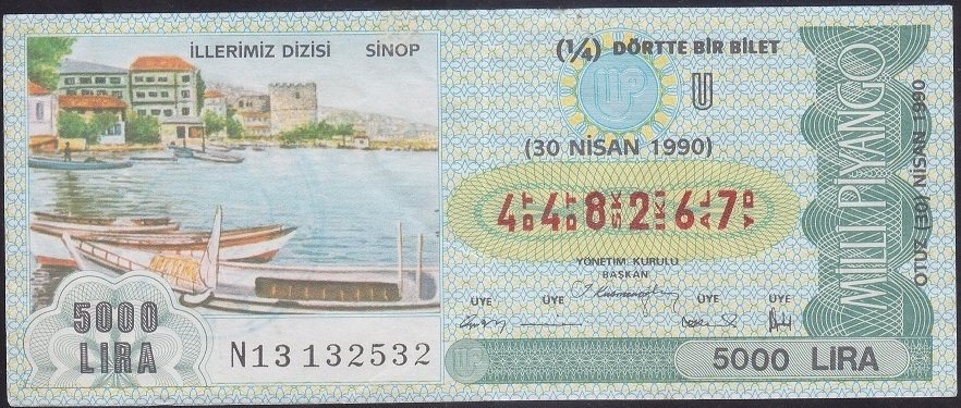 1990 30 NİSAN ÇEYREK BİLET - U SERİSİ