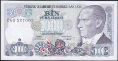 7.Emisyon 1.Tertip 1000 Lira E63 527002 Çilaltı Çil