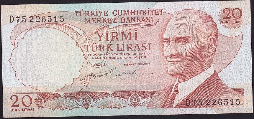 6.Emisyon 2.Tertip 20 Lira D75 226515 Çilaltı
