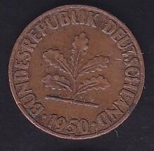Almanya 1 Pfennig 1950 D