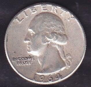 Amerika Çeyrek Dolar 1964 Gümüş