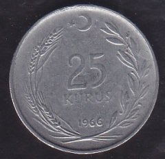 1966 YILI 25 KURUŞ ( 5 GRAM )