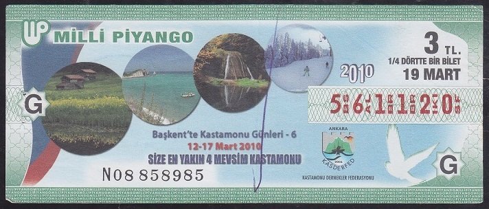 2010 19 MART ÇEYREK BİLET - G SERİSİ