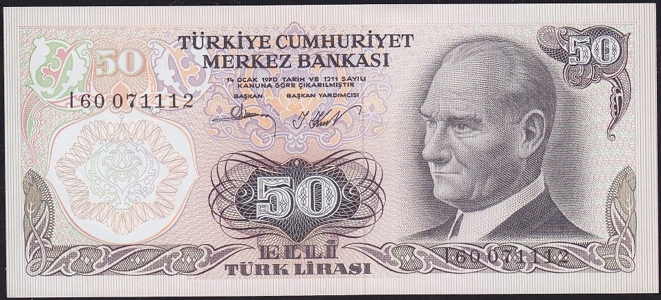 6.Emisyon 2.Tertip 50 Lira I60 071112 Çil