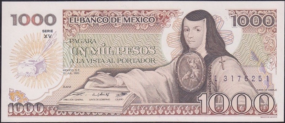 Meksika 1000 Pesos 1985 Çil
