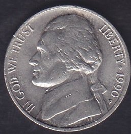 AMERİKA 5 CENT 1990 P