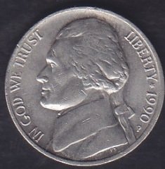 AMERİKA 5 CENT 1990 P