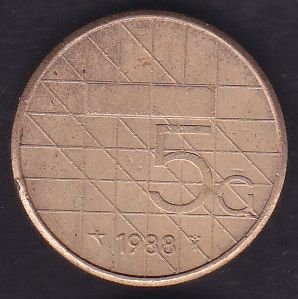 Hollanda 5 Gulden 1988