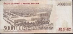 7.Emisyon 5 000 000 Lira F62 379138 Çok Temiz+