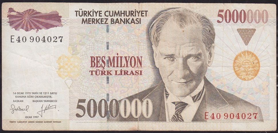 7.Emisyon 5 000 000 Lira E40 904027 Çok Temiz