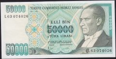7.Emisyon 2.Tertip 50000 Lira L63 074026 Ççt+