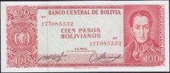 Bolivya 100 Pesos 1962 Çil