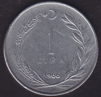 1966 Yılı 1 Lira Düz