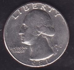 Amerika Çeyrek Dolar 1981 D