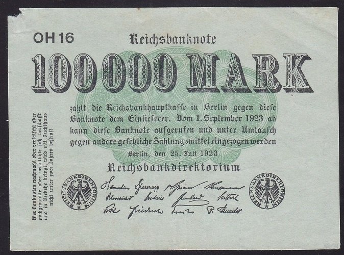 ALMANYA 100,000 MARK 1923 ÇOK TEMİZ