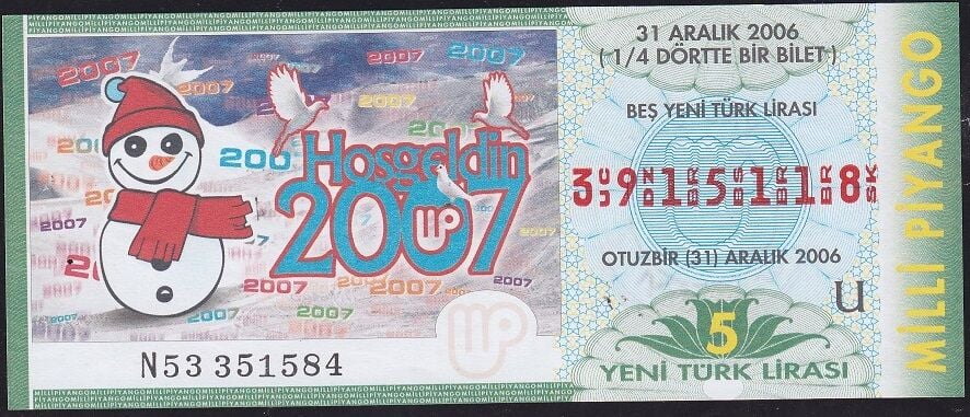 2006 31 Aralık Çeyrek Bilet - U Serisi