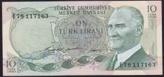 6.Emisyon 1.Tertip 10 Lira E78 117163 Ççt Çilaltı