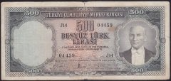 5.EMİSYON 2.TERTİP 500 LİRA J14 04459 ÇOK TEMİZ