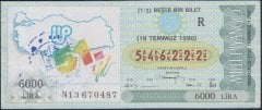 1990 19 TEMMUZ ÇEYEREK BİLET - R SERİSİ
