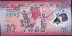 Solomon Island 10 Dolar 2023 Çil Pick 39 Polimer Hatıra