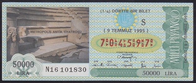 1995 9 TEMMUZ ÇEYREK BİLET