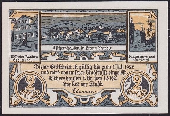 Almanya 2 Mark Notgeld 1922 Çil