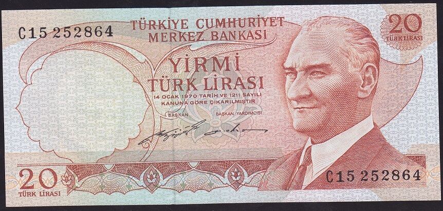 6.Emisyon 2.Tertip 20 Lira C15 252864 Çilaltı