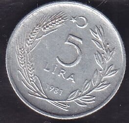 1981 Yılı 5 Lira