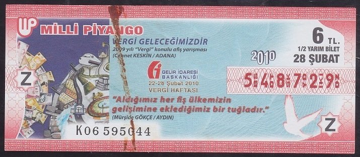 2010 28 ŞUBAT YARIM BİLET - Z SERİSİ