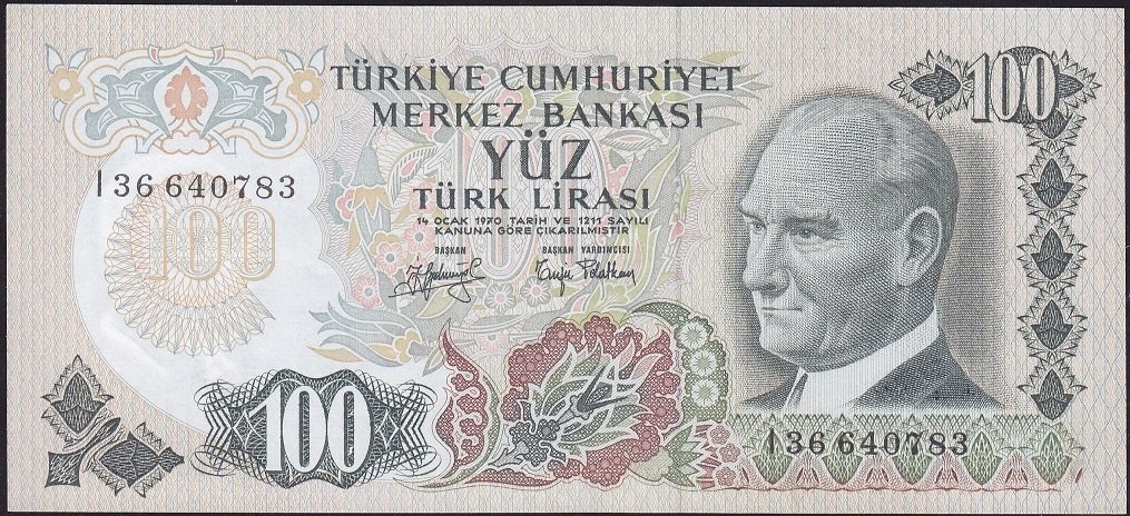 6.Emisyon 2.Tertip 100 Lira I36 640783 Çilaltı