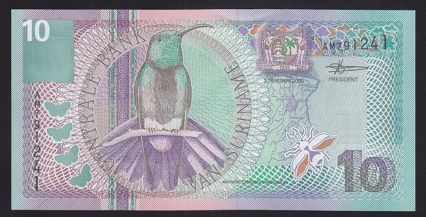 SURİNAME 10 GULDEN  2000 ÇİL