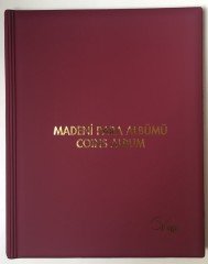 VEGA MADENİ PARA ALBÜM ( BORDO ) 200 ADET KAPAMA KAPASİTELİ eski para mezat