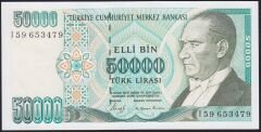 7.Emisyon 1.Tertip 50000 Lira I59 653479 Çil