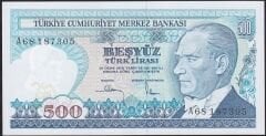 7.Emisyon 1.Tertip 500 Lira A68 187305 Çilaltı Çil